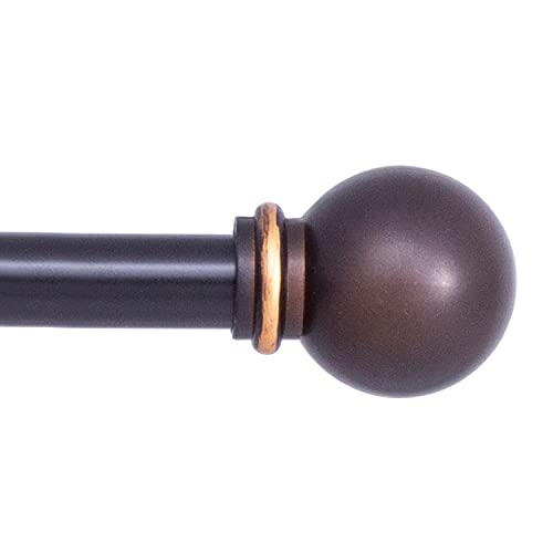 Kenney KN71606 Chelsea Ball End Standard Decorative Window Curtain Rod, 28-48