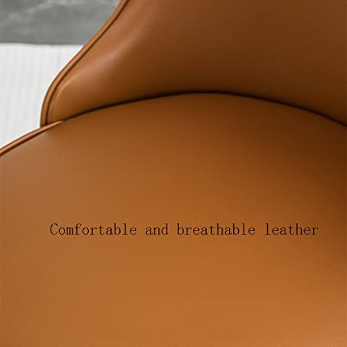 Modern Leather Dining Chair,Ergonomics Seat Sturdy Carbon Steel Metal Legs Kitchen Counter Lounge Living Room Reception Chair/White