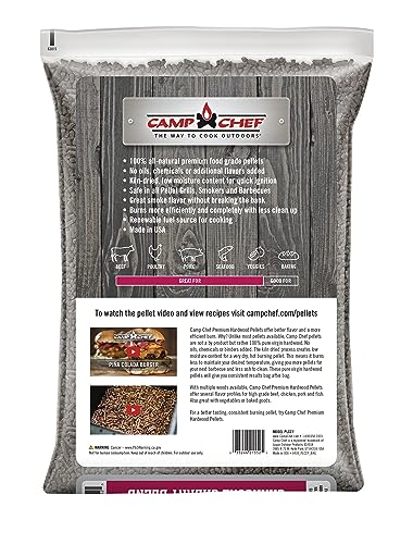 Camp Chef Oak Flavor 100% All-Natural Wood Pellets for Smokers and Pellet Grills, Smoke, Bake, Roast, Braise and BBQ, 20 lb. Bag