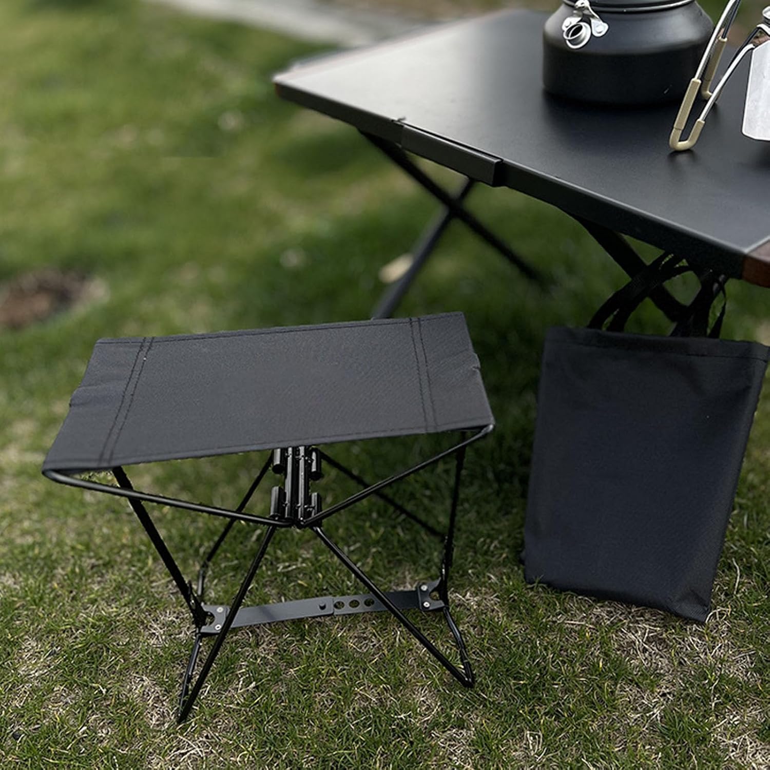 2024 Upgraded Folding Stool, Portable Folding Stool, Fishing Stool, Non-slip Bottom, Suitable for Camping Gardening Fishing Hiking BBQ Black