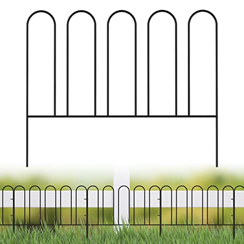 18 Panels Decorative Garden Fence Animal Barrier Fence 25ft(L) No Dig Fence Panels Small Garden Fence Border for Dog Rabbit Blocker Fencing Rustproof Metal Flower Edging Borders for Yard Patio Outdoor