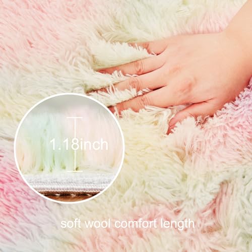 5x8 Fluffy Rugs, Area Rug, Soft and Comfortable, high-Density Sponge Fluffy Carpet, not Easy to Fall Off, Living Room and Bedroom Rug
