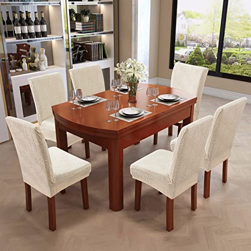 Dining Chair Covers, Chair Covers for Dining Room Stretch Chair Covers Parsons Chair Slipcover, for Dining Room Kitchen Chair Protector Cover, Removable, Washable (Beige, 4 Pack)