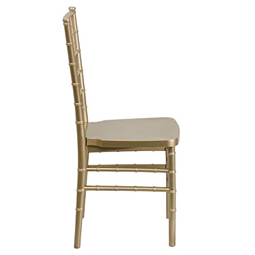 EMMA + OLIVER Gold Resin Stacking Chiavari Chair