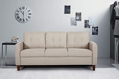 Rossetti Modern Tufted Sofa, Loveseat and Accent Armchair Sets, Mid Century Upholstered Couches with Removable Seat and Back Cushion in Beige/Tan, 3 Piece