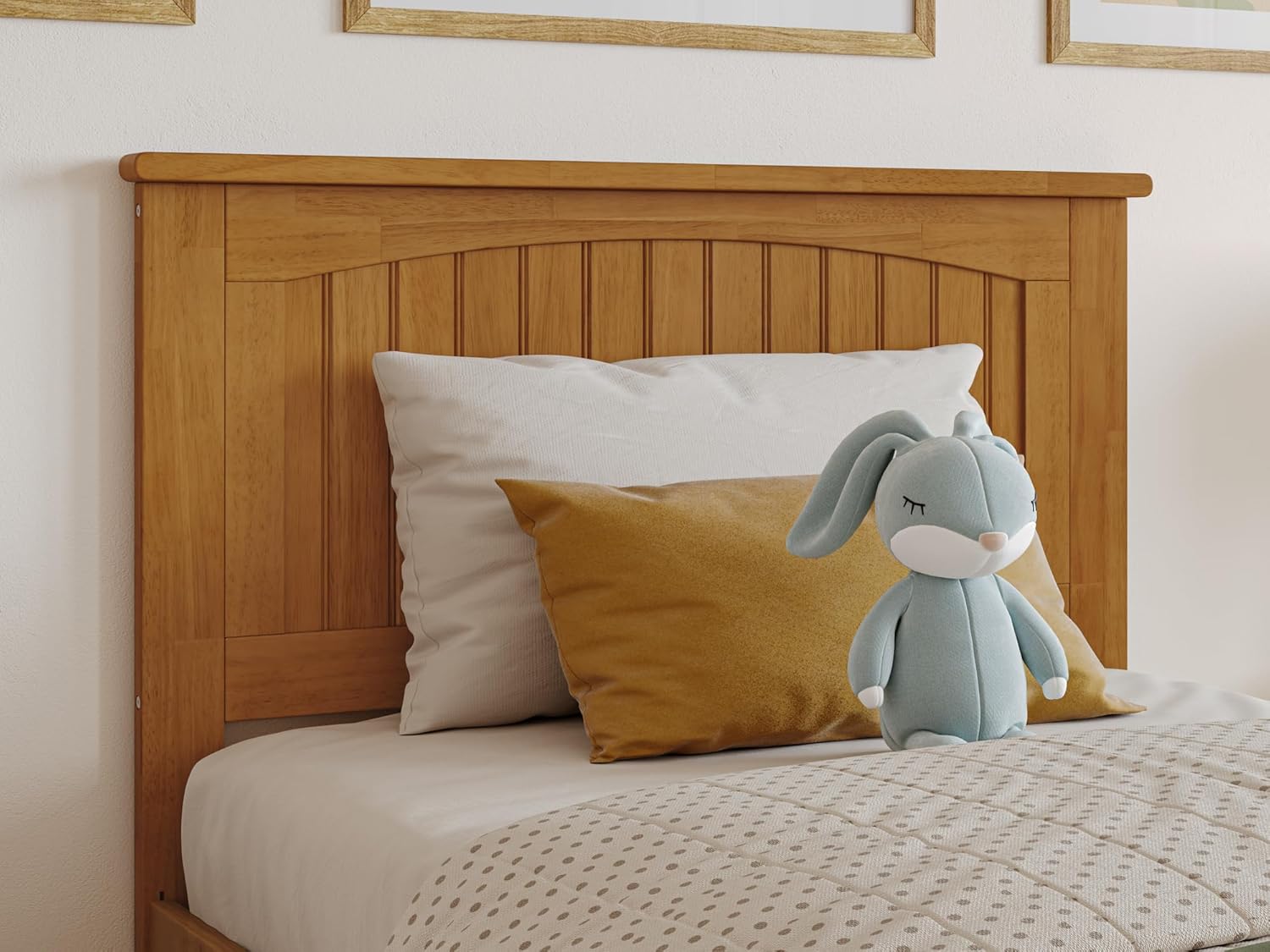 AFI, Nantucket Twin Platform Bed with Matching Footboard and Twin Trundle, Light Toffee