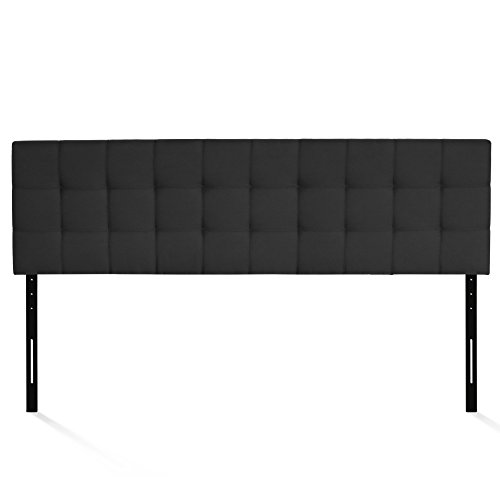 Furinno Roanne Tufted Headboard, Full, Black