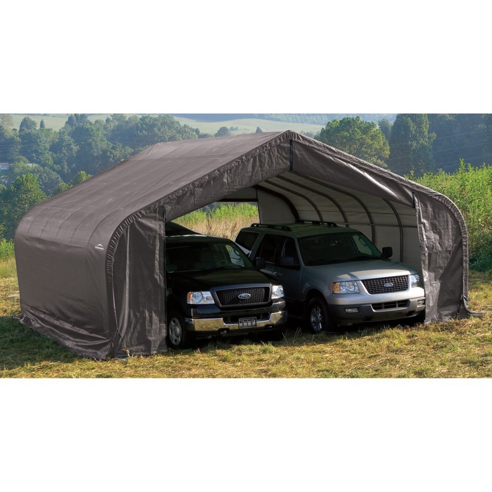 ShelterLogic 22x28x11 Peak Style Shelter, Grey Cover