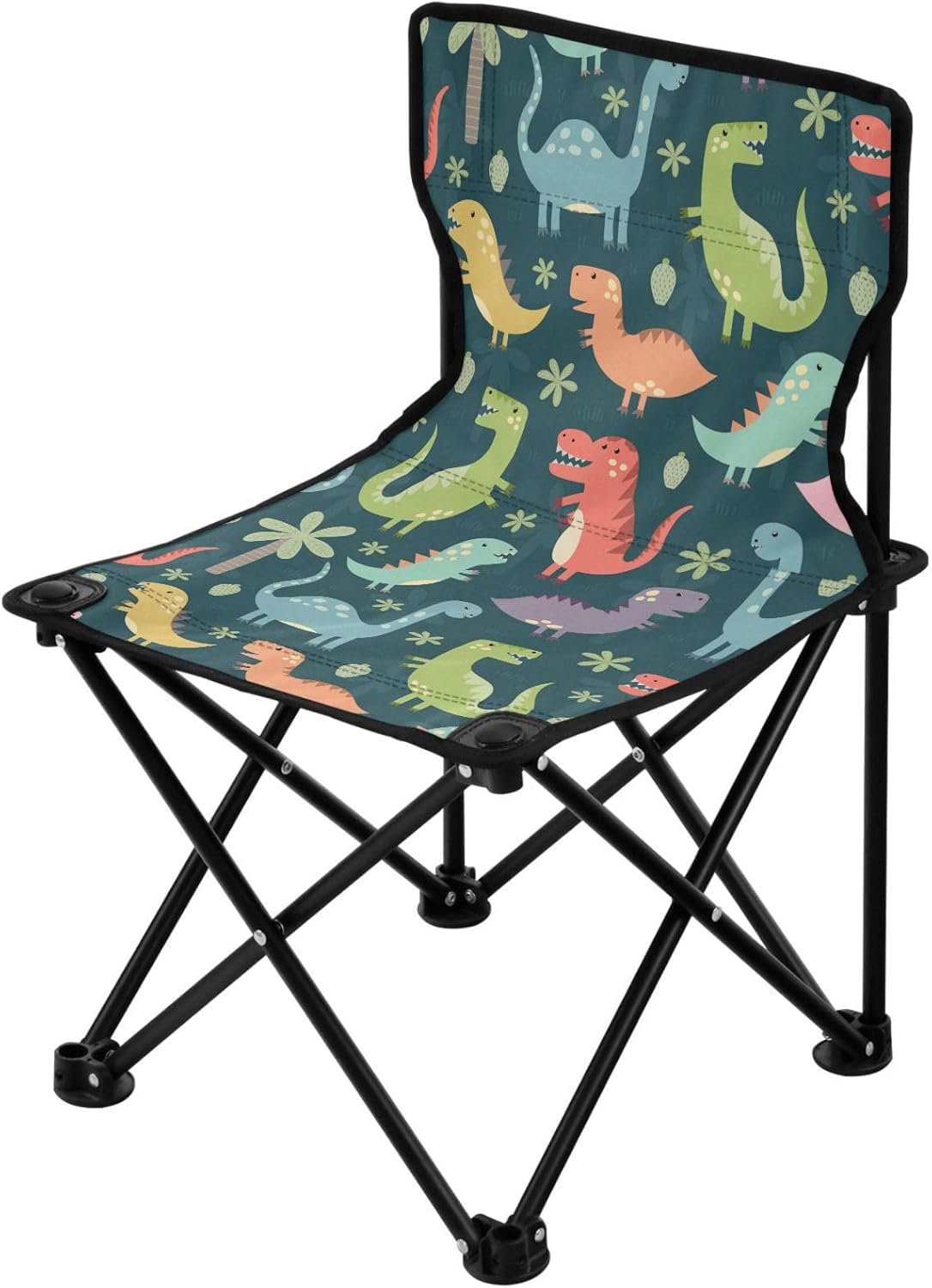 Portable Folding Camping Chair with Carrying Bag, Outdoor Portable Chair for Foldable Lawn Chair,Outdoor Camp Chair for Fishing Outside Sports (Funny Dinosaurs Leaves)