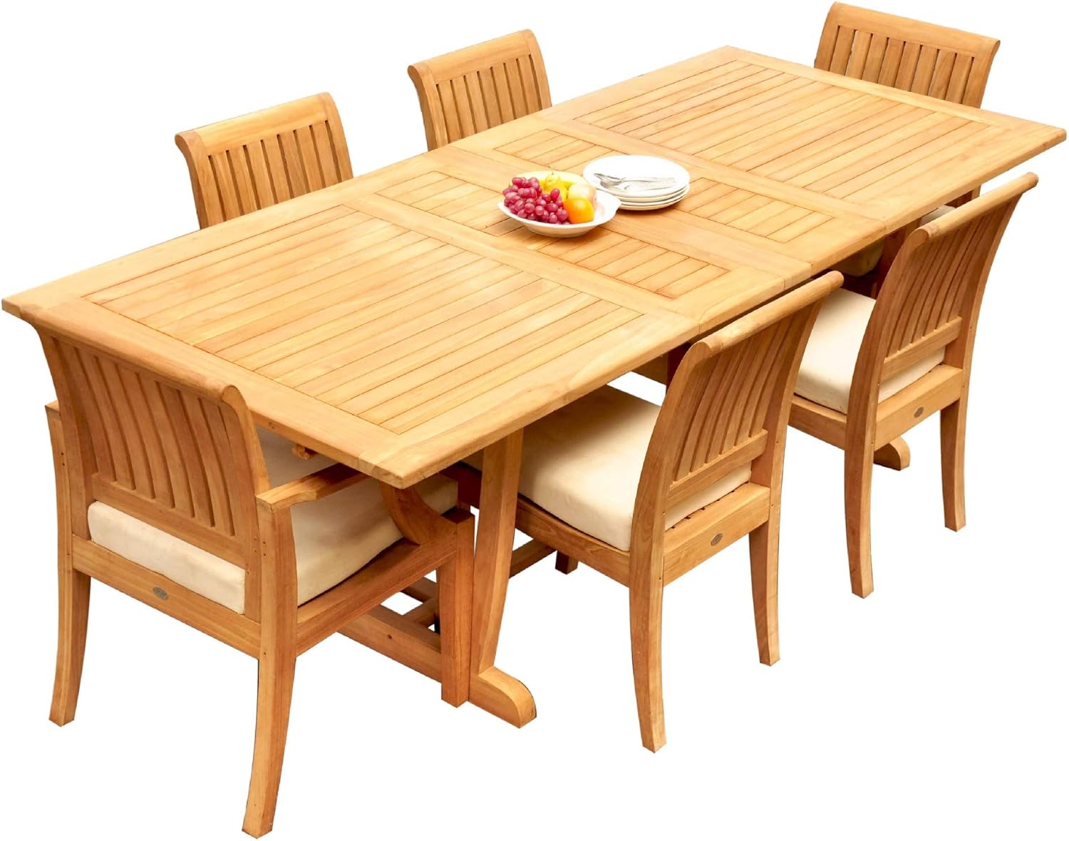 Grade-A Teak Wood 6 Seater 7 Pc Dining Set: 94