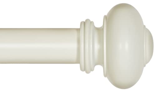 Ivilon Drapery Window Curtain Rod - Knob Design, 1 Inch Rod, 48 to 86 Inch. Satin Nickel
