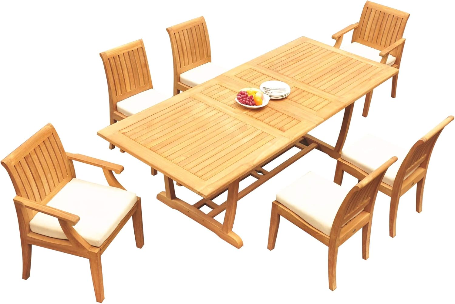 Grade-A Teak Wood 6 Seater 7 Pc Dining Set: 94