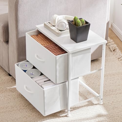 Sweetcrispy Nightstand with 2 Storage Drawers, 20