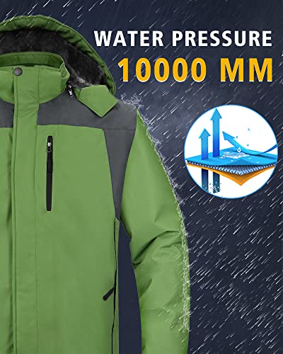 HDL Men's Winter Waterproof Ski Snow Jacket Winter Windproof Rain Jacket