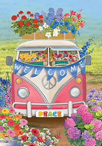 Peace Floral Garden Flag Primitive Everyday 12.5