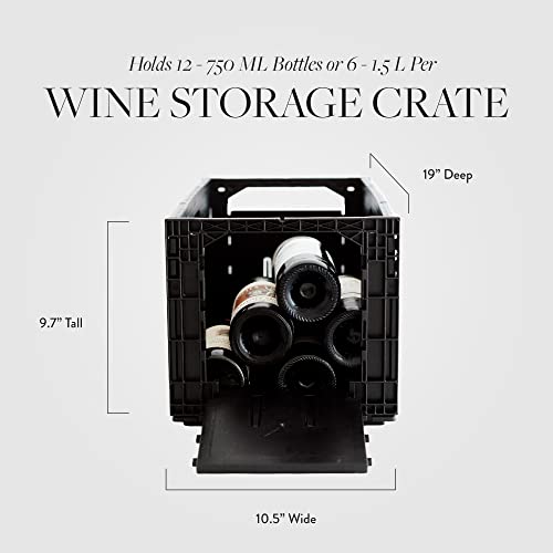 Domaine 3-Pack Weinbox Crates Wine Storage | Stores up to 36 Bottles | Color: Burgundy