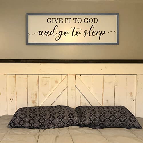 Houmury Framed Give it to God and Go to Sleep Signs 48