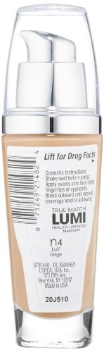 L'Oreal Paris True Match Lumi Healthy Luminous Makeup, N5 True Beige, 1 fl; oz. (Pack of 2)