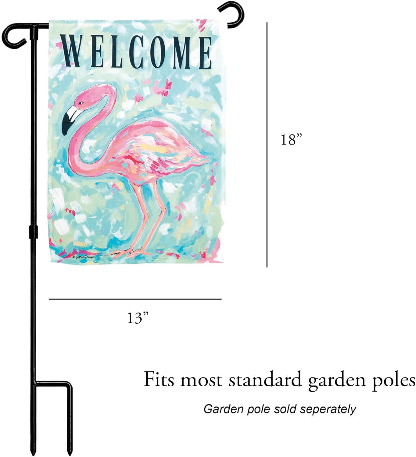 Magnolia Garden Welcome Painted Flamingo 13 x 18 Inch Polyester Garden Flag