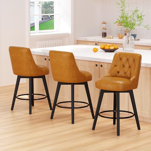 Sunny Heart Swivel Bar Stools with Backs,30