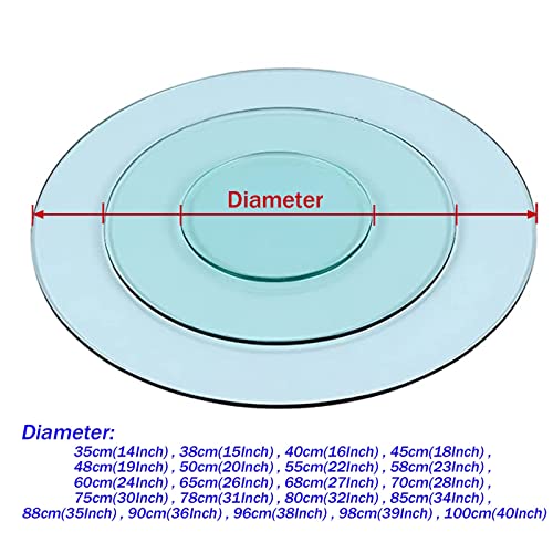 WORDFUN Round Tempered Glass, Kitchen Dining Table Top, 1/4