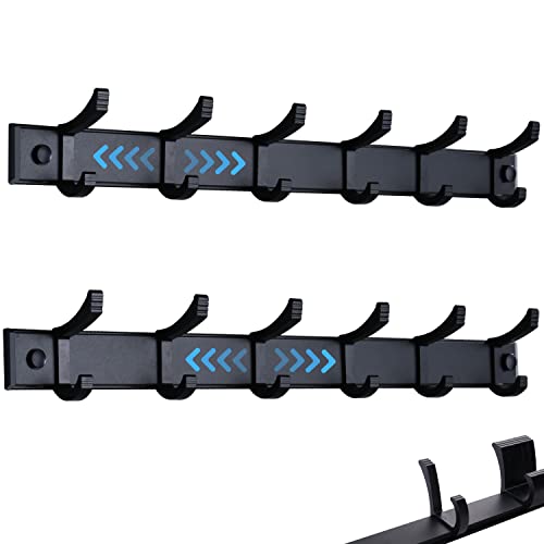 Coat Rack Wall Mount,Black Wall Coat Rack with 5 Hooks,Coat Hanger Wall Mount 2 Pack,Wall Mounted Coat Rack for Entryway,Bathroom,Kitchen,36cm