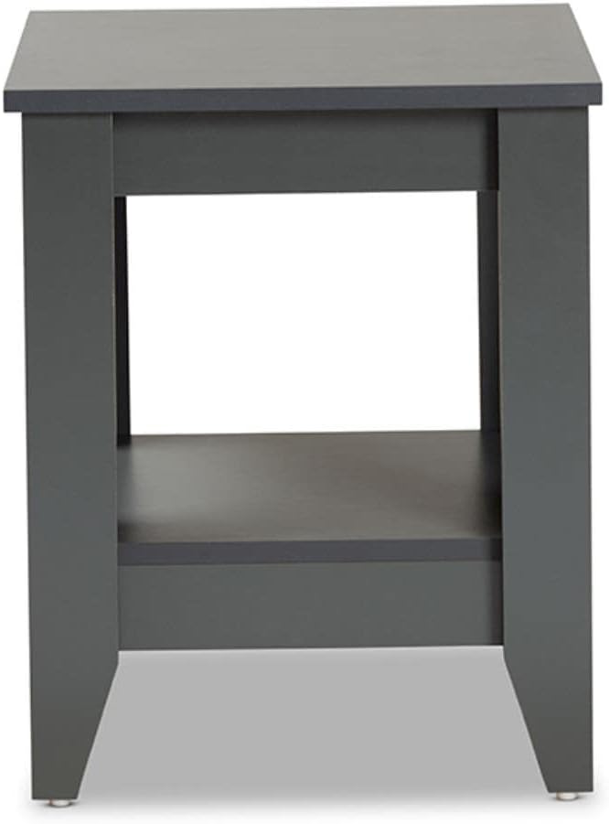 Baxton Studio Audra Grey Finished Wood Living Room End Table