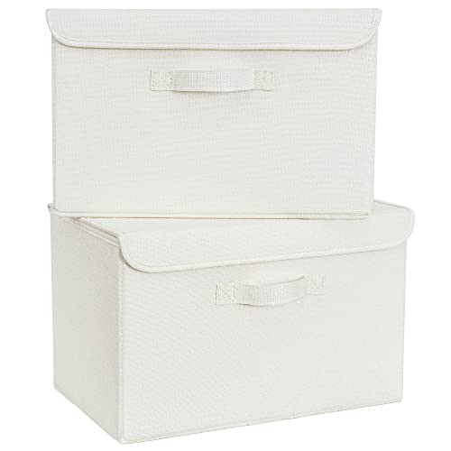 GRANNY SAYS Large Storage Bins with Lids, Fabric Storage Boxes for Clothing, Closet Organizers and Storage for Organizing Wire Shelves Closet Bookshelf, Gray, 2-Pack
