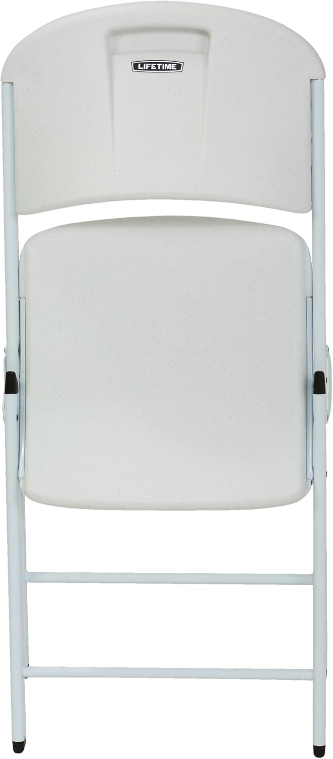 Lifetime 80359 Commercial Grade Folding Chairs, 4 Pack, White Granite/White