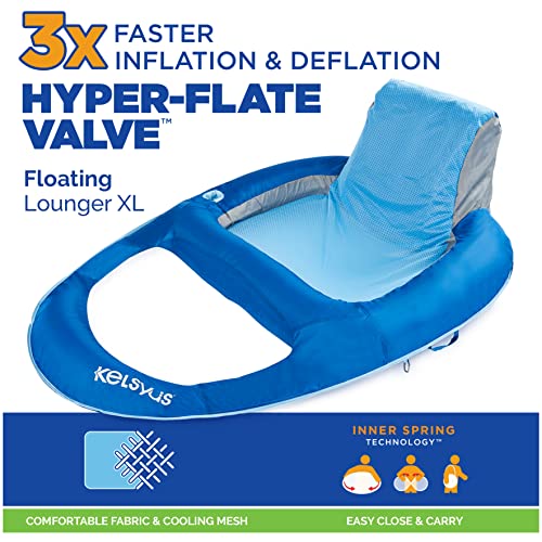 Kelsyus Premium Floating Lounger with Fast Inflation, Inflatable Recliner Chair, Lake & Pool Float for Adults with Cup Holder, Amazon Exclusive