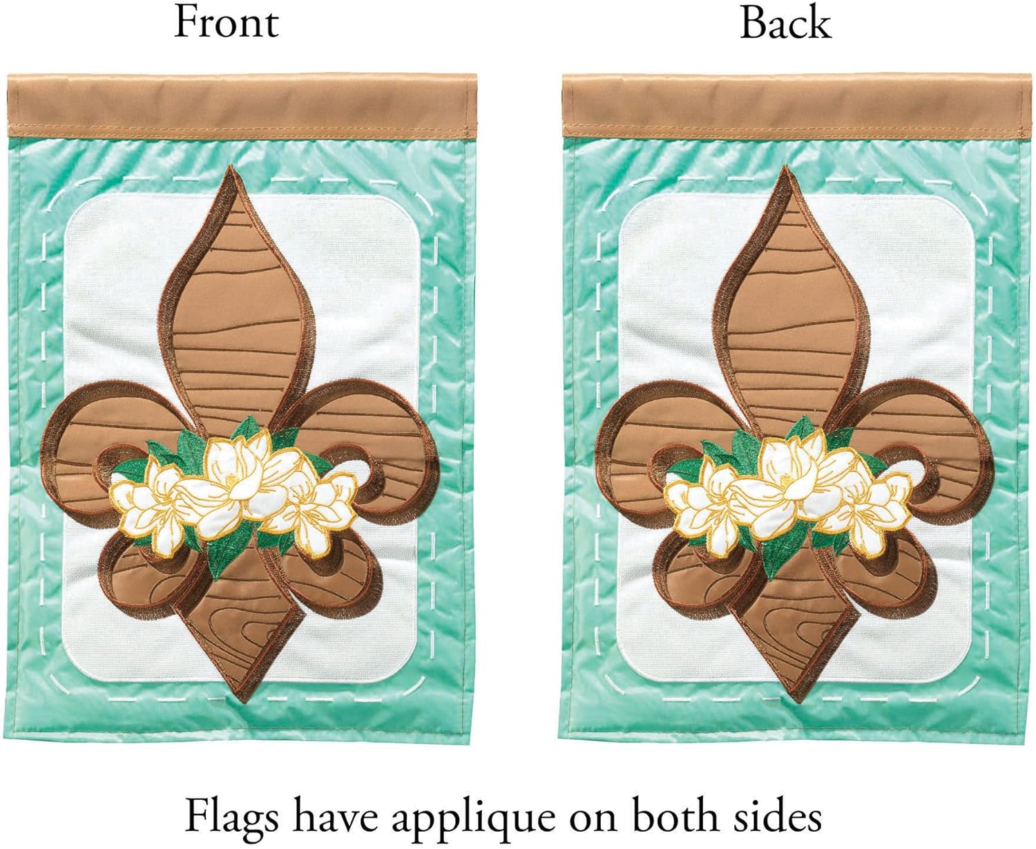 Magnolia Garden Fleur-de-lis Magnolias 13 x 18 Inch Polyester Garden Flag