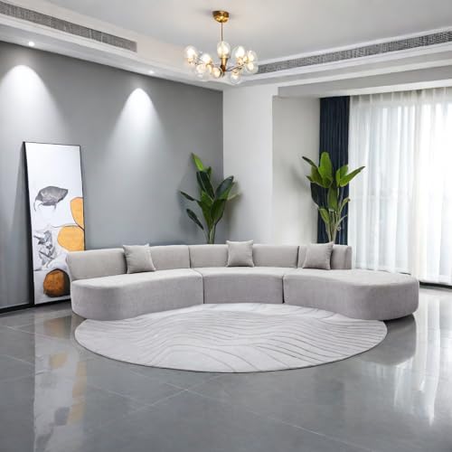 Inch Stylish Curved Sectional Without Legs Sofa, 136.6
