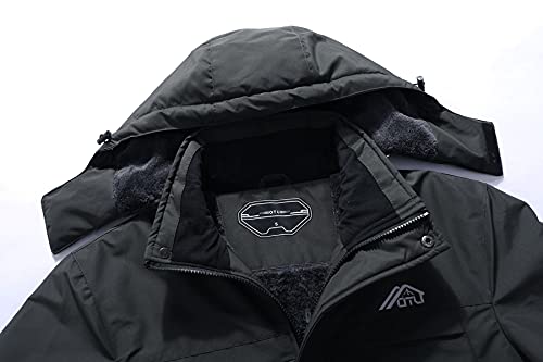 OTU Men's Waterproof Ski Jacket Snowboarding Windbreaker Warm Winter Hooded Mountain Snow Coat