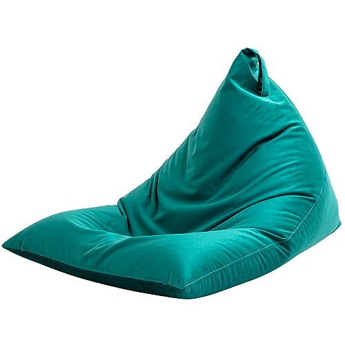 Nobildonna 4ft Bean Bag Chair Cover (No Filler) for Adults, 400L Extra Large Premium Velvet Beanbag Chair Cover, Washable Beanbag without Filling Ultra Soft Triangular Lazy Sofa Cover (Pink)