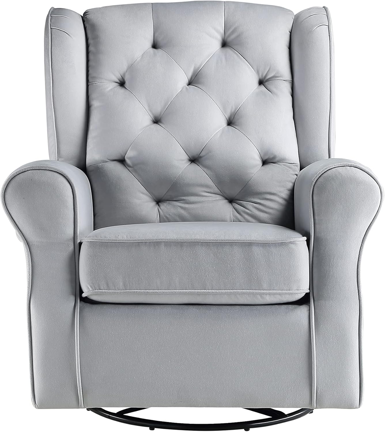 Acme Zeger Swivel Chair w/Glider, Gray Fabric LV00924
