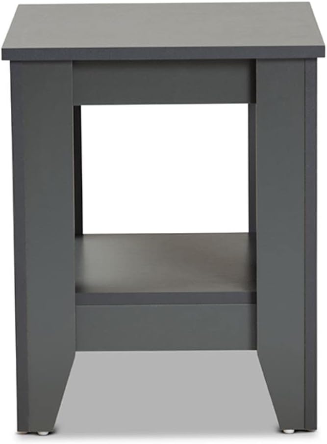Baxton Studio Audra Grey Finished Wood Living Room End Table