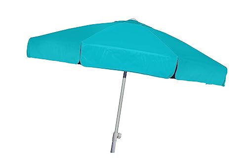 Beach Umbrella - Durable Adjustable Fibreglass Frame - Windproof Sunshade for Beach - UPF50+ UV Resistant Sun Protection Canopy - Mesh Storage Compartments