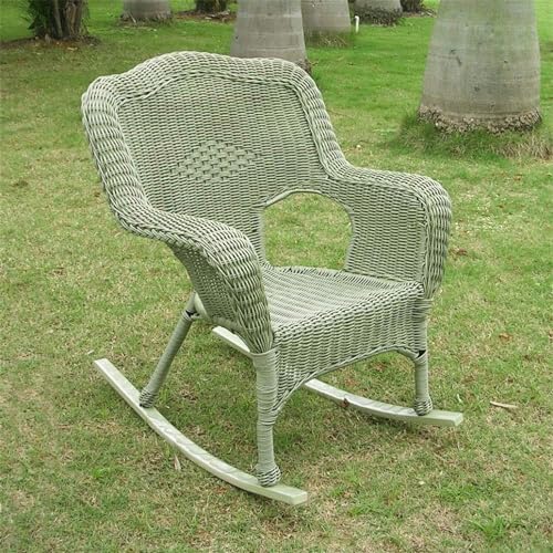 International Caravan Furniture Piece Camelback Resin Wicker Rocker