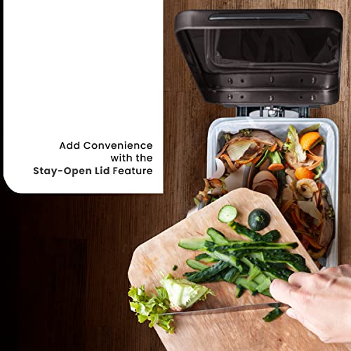 Home Zone Living 8 Gallon and 2.5 Gallon Kitchen Trash Can Combo Value Set, Slim Body Stainless Steel Design, 30 Liter and 9.7 Liter Capacity, Silver