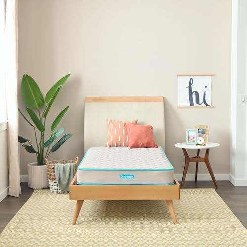 Linenspa 6-Inch Innerspring Mattress - Twin + 14-Inch Folding Platform Bed Frame