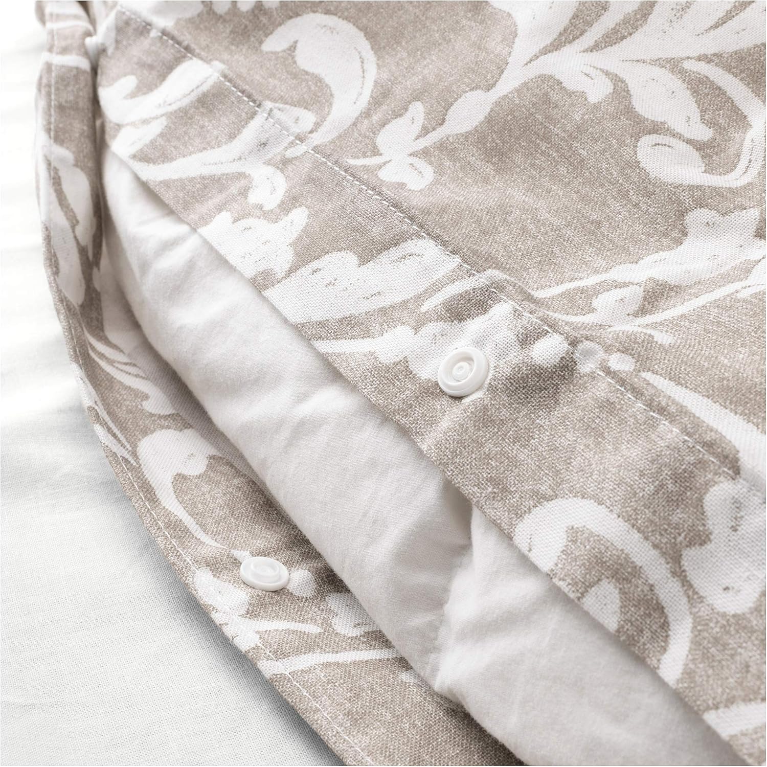 804.125.92 Duvet Cover and Pillowcase, Beige, White