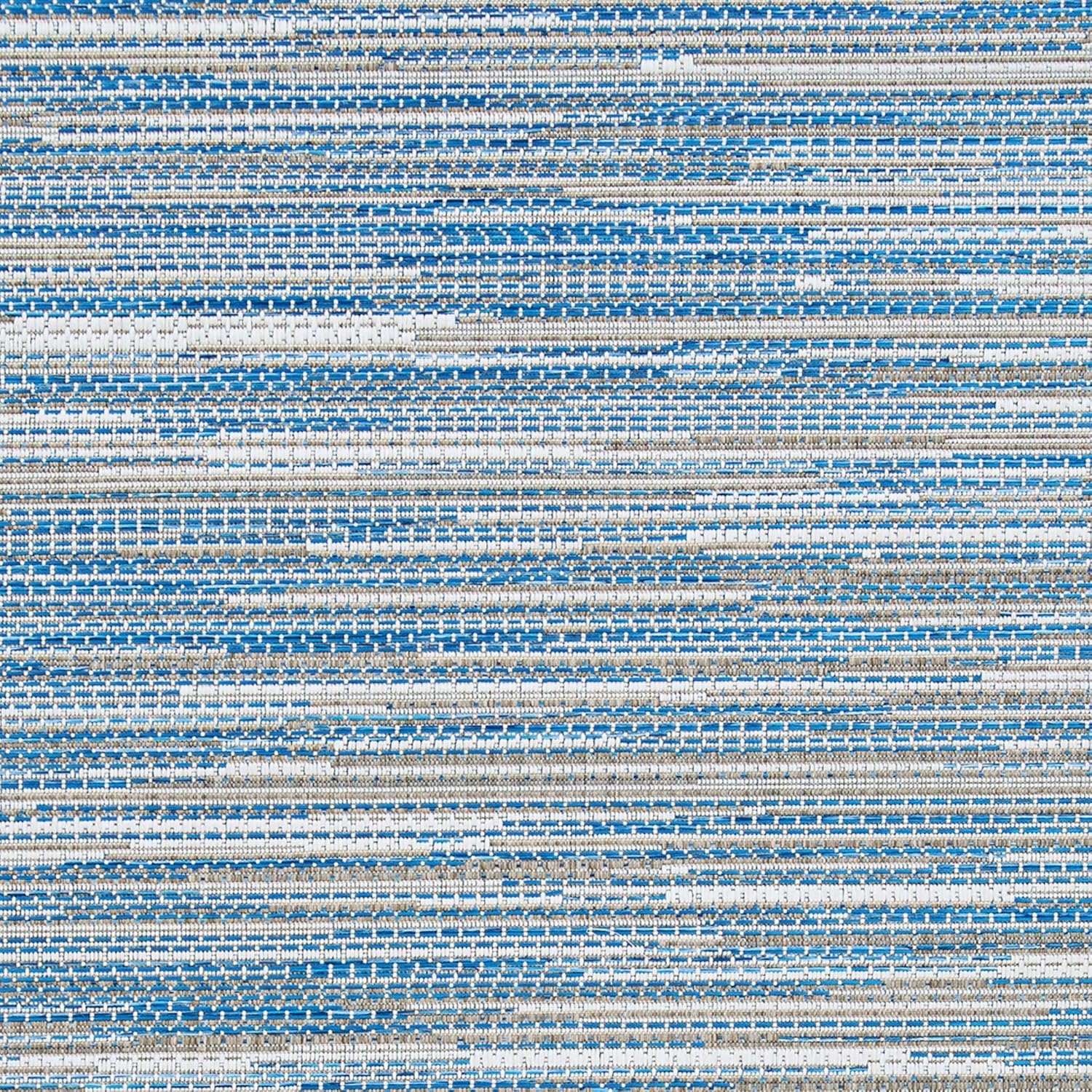 Couristan 5.25' x 7.5' Blue and Beige Outdoor Rectangular Area Throw Rug