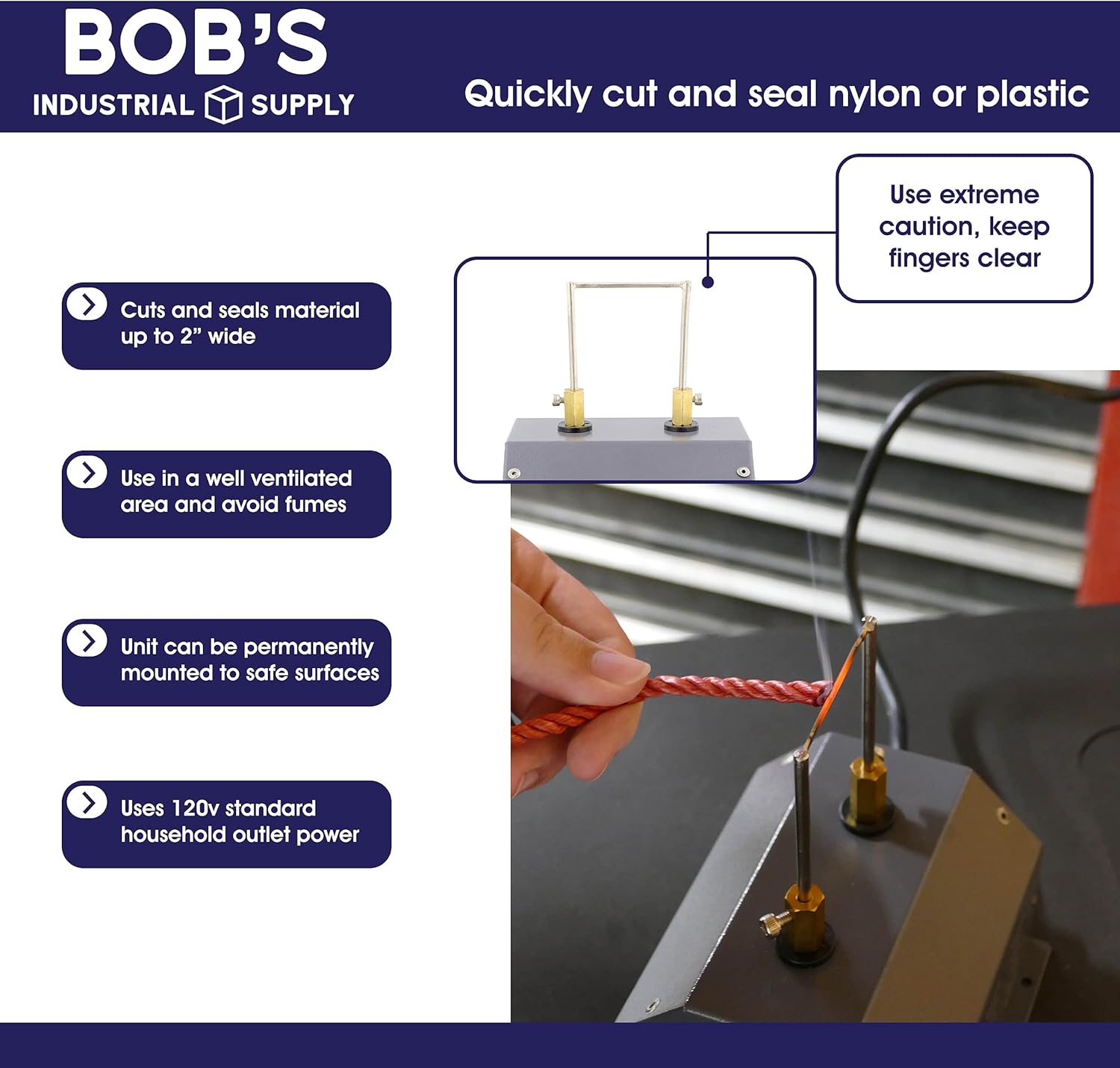 Electric Rope Cutter Blade Hot 30W - 932-Degrees Fahrenheit Rapid Heat Hot Knife - Synthetic Rope Cutting Tool