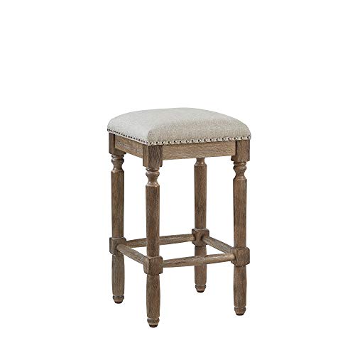 Ball & Cast Counter Height Barstool Upholstered Counter Stool Weathered Oak Finish 2-Pack 26