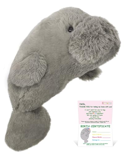 Manatee Stuffed Animals, Soft Stuffed Animals Plush Lavender Scented, Plushies Toys Manatee Gifts for Boys Girls 14.9 Inches