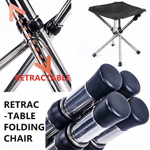 Portable Camping Stool with Side Pocket Camping Seat 12.5in Foldable Comfortable Widening Heightening for Travel Camping Fishing Hiking Gardening Picnic Beach BBQ Outdoor…