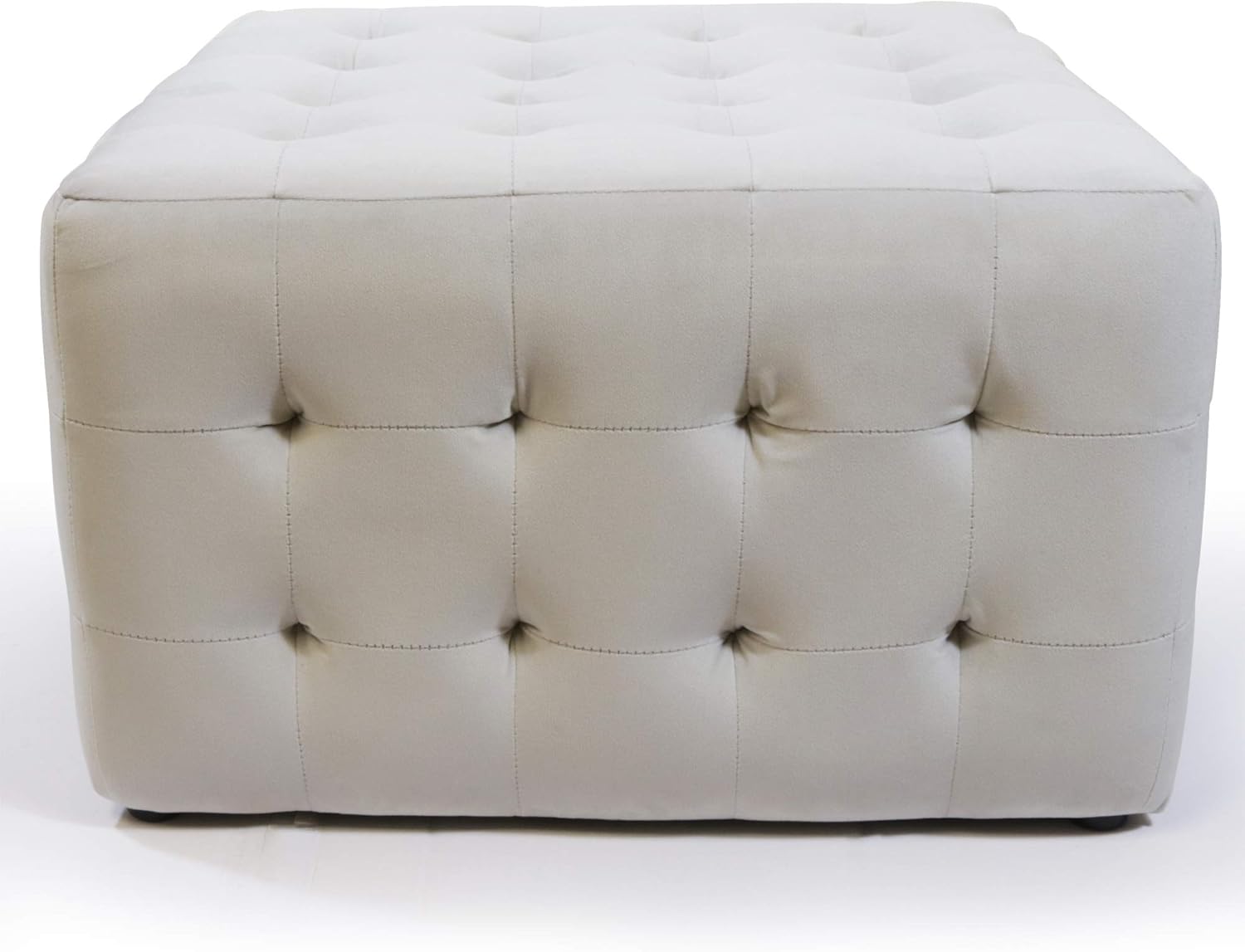 Warehouse of Tiffany Margazi Grey 23-inch Square Tufted Padded Ottoman