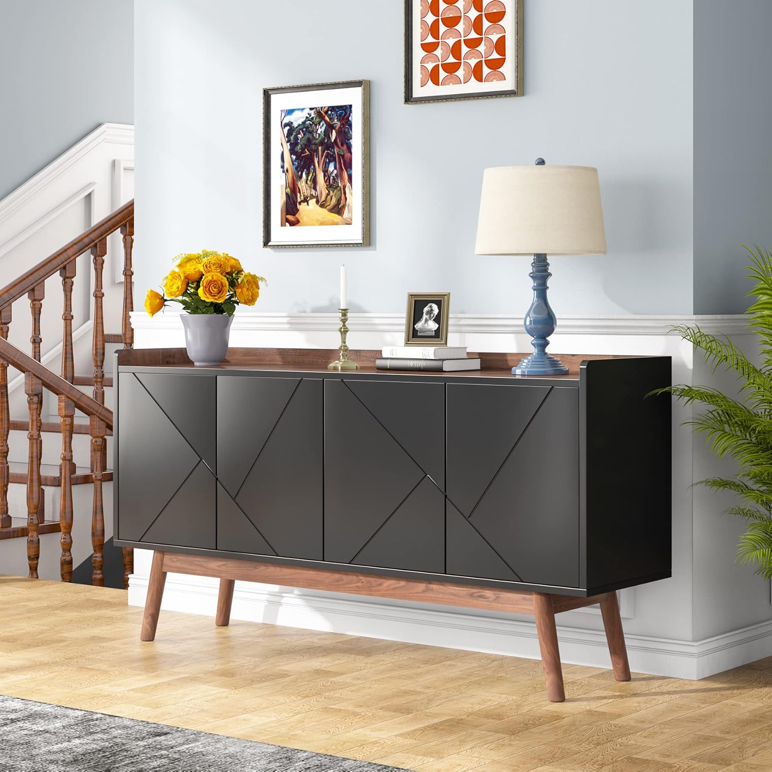 Tribesigns Sideboard Buffet Cabinet with Storage 55