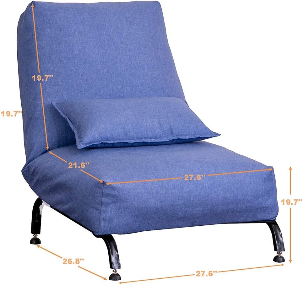 Lazy Couch, Adjustable Fabric Living Room Recliner Single Lazy Couch with Cushion