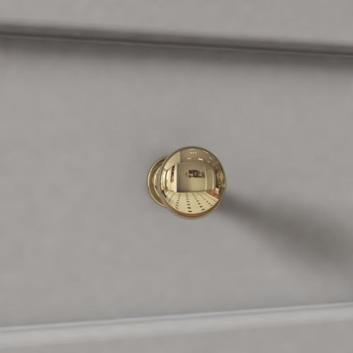 FAMAPY Sideboard Credenza with 5 Drawers, Sideboard Buffet Cabinet with 4 Doors, White Buffet Cabinet with Gold Knobs, Home Bar Cabinet, for Living Room Kitchen Hallway, 15.7”D x 59.1”W x 33.5”H